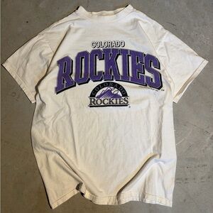1999 Colorado Rockies White T-Shirt